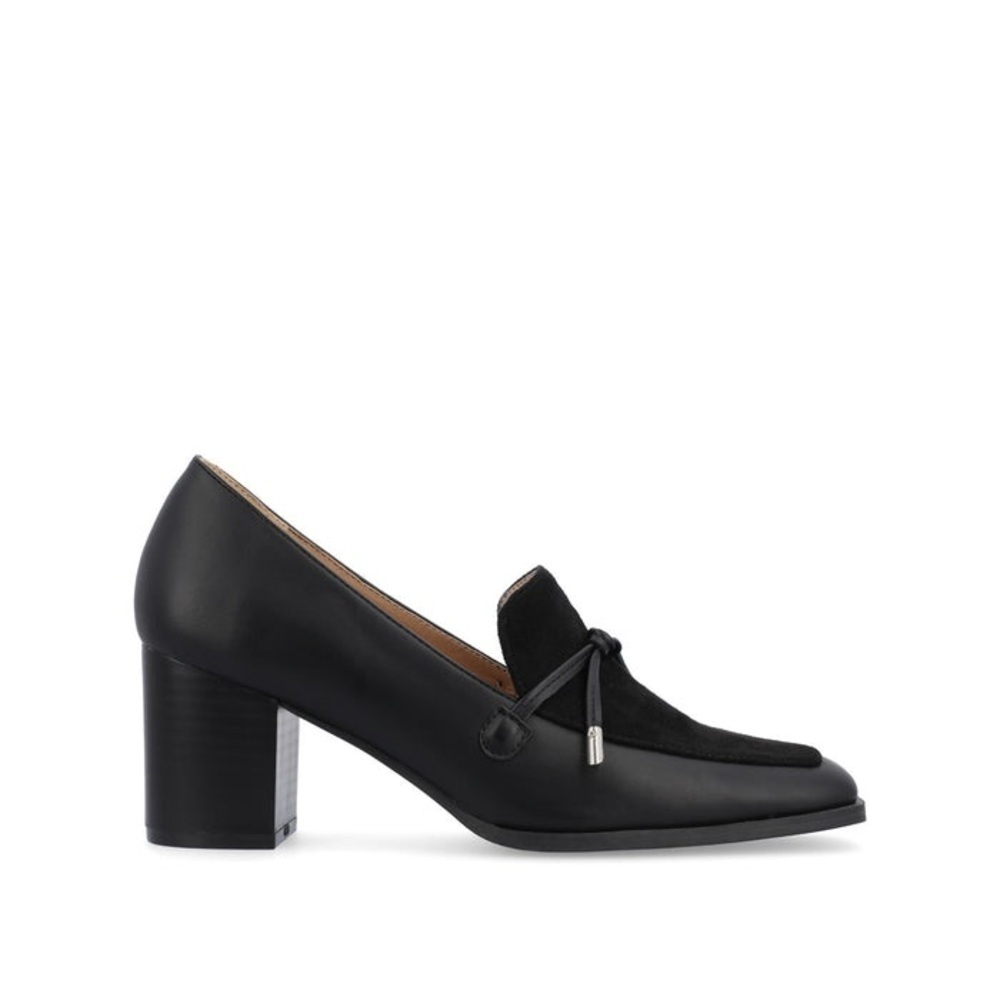 CRAWFORD LOAFER BLOCK HEELS IN VEGAN LEATHER